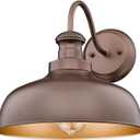 Outdoor Barn Light,11.5 Inch Outdoor Wall Sconce, Farmhouse Rustic Exterior Wall Mount Lights,Vintage Outside Lighting Fixture, Industrial Garage Light, Fit with E26 Socket(Oil-rubbed Bronze,1Pack)