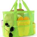 CaCTOUR Mesh Beach Bag,Large Beach Bags for Women with 8 Pockets,Packable Tote Bag for Beach Cruise Pool Vacation Essentials