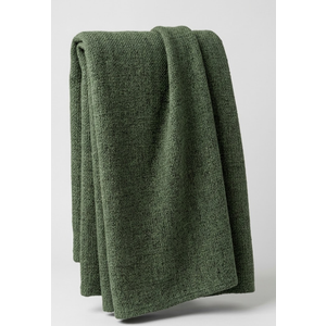 Miulle Dark Green Cozy Woven Blanket  for Sofa Chair Bed Living Room Pact of 2 7Ft and 3Ft
