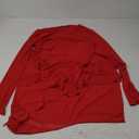 Ophestin Sexy 2 Piece Outfits Skirts Set for Women Sheer Mesh Long Sleeve Top Bodycon Ruffle Mini Dresses Y2k Club Outfits (Red) XL