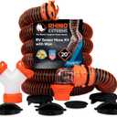 Camco RhinoEXTREME 20 Camper/RV Sewer Hose - RV Accessories Include 360 Clear Swivel Wye Fitting & Removable 4-in-1 Adapter for Storage and Organization & More - TPE Tech for Durability (21056)