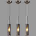 Crystal Pendant Light, Modern Kitchen Light Fixtures Mini Pendant Lights Industrial Pendant Lighting for Kitchen Island Dining Room Bedroom Entryway, Smoky Gray(3 Pack)