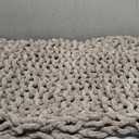 Chunky Knit Blanket Throw 40"40", Chenille Throw Blankets, Handmade Warm & Cozy Blanket Couch Bed Home Decor, Soft Breathable Fleece Banket, Christmas for Couch Bed Sofa Best Gift (Tan)