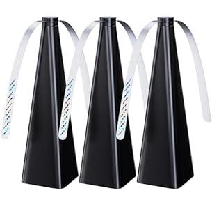 Glovv Black Food Fan to Keep Flies Away, Fly Fans for Tables Indoor Outdoor, Portable Bug Deterrent Spinners Table Top Swatter for Dinner Home, Camping, Picnic (3 Pack)