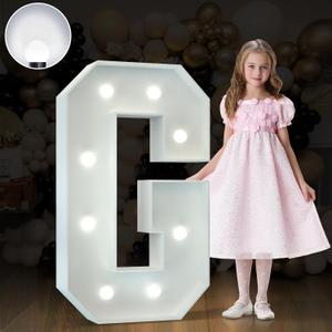 Imprsv 3FT Marquee Light Up Letter G - Cool White Large Letter for Party Decorations, Grad, Birthday, Giant Decor
