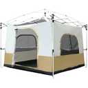 REDCAMP Canopy Camping Tent for Pop Up Canopy Tent, Inner Tent with Mesh Window, Converts Straight Leg 10'x10' or 10'x20' Canopy into Camping Tent, Fits 4-6 Person, Khaki(Frame/Shelter NOT Included,  Without Straight Leg)