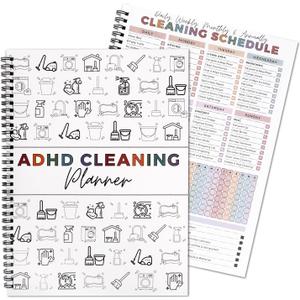 Adhd Cleaning Planner for Adults and Teens Adhd Cleaning and Organizing Planner Cleaning Schedule and Checklist Notebook List Daily Weekly Monthly for Home Chore Chart Adhd Daily Planner