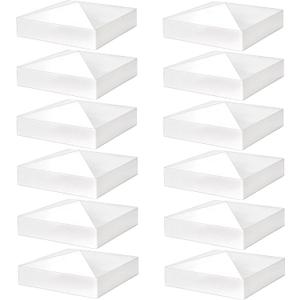 Hiceeden 12 Pack 5" x 5" Vinyl Fence Post Caps, Pyramid PVC Deck Post Caps, Decking Caps for Mailbox, Lamp Post, Deck, Dock, White