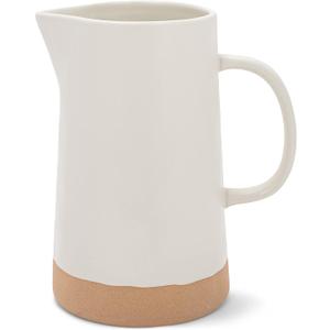 Nat & Jules Large Raw Bottom Matte White 48 ounce Ceramic Pitcher Jug (Cream)