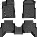 Floor Mats Custom for 2024-2025 Ford Ranger SuperCrew Cab All Weather Protection TPE Heavy Duty Non-Slip Automotive Floor Liners Fits Front& 2nd Row Full Set Accessories, Black