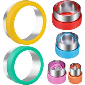 Round Cookie Biscuit Cutter Set, 6 Graduated Circle Pastry Cutters, Stainless Steel Cookie And Dough Cutters for Donut and Scone, Circle Cutter Cake Ring Molds