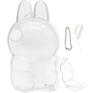 Protective Case for Doll Sitting, Clear Acrylic Display Dolls Case Protective Cover Accessories with Silicone Strap White, 15cm Have a seat case