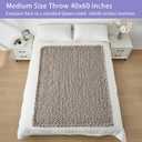 Bigacogo Chunky Knit Throw Blanket for Couch, 40x60 inches, 100% Hand Knitted with Thick Jumbo Chenille Yarn, Cozy Soft Large Rope Knot Cable Crochet Blankets for Sofa Bed Living Room, Taupe