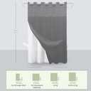 Inhousolu Extra Long No Hook Shower Curtain with Snap in Fabric Liner Set Waffle Weave 230GSM Weighted Hem, Waterproof & Washable Bathroom Curtain Spa Luxury with Mesh Top Window 72" W x 84" L Grey