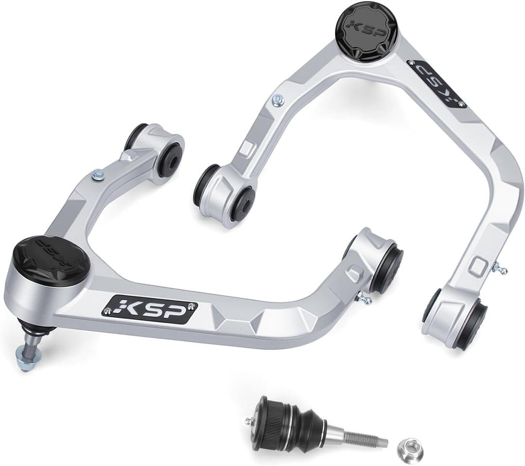 KSP Upper Control Arms for 2-4" Lift fit 19-25 Silverado Sierra 1500,Forged Aluminum UCA with OE Style Rubber Bushing fit for Chevy GMC New Model,Aftermarket Control Arm With 3pcs Greasable ball Joint