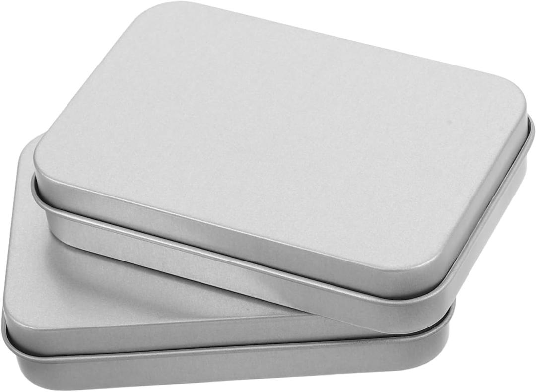 2pcs Tinplate Boxes for Candies Small Storage Containers Hinged Lids Timeless Design Versatile Storage Case