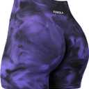 AUROLA Dream Tie Dye Workout Shorts for Women Seamless Scrunch Soft Active Shorts (Large)