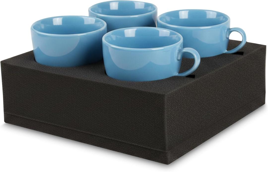 Foam Cup & Glass Holder  Grey Sponge Tray, 4-Slot for (2.63.1 / 6.58 cm) Standard Mugs  Sturdy Travel Drink Campervan Storage, Beverage Organizer for RV, Camper, Boat & Motorhome