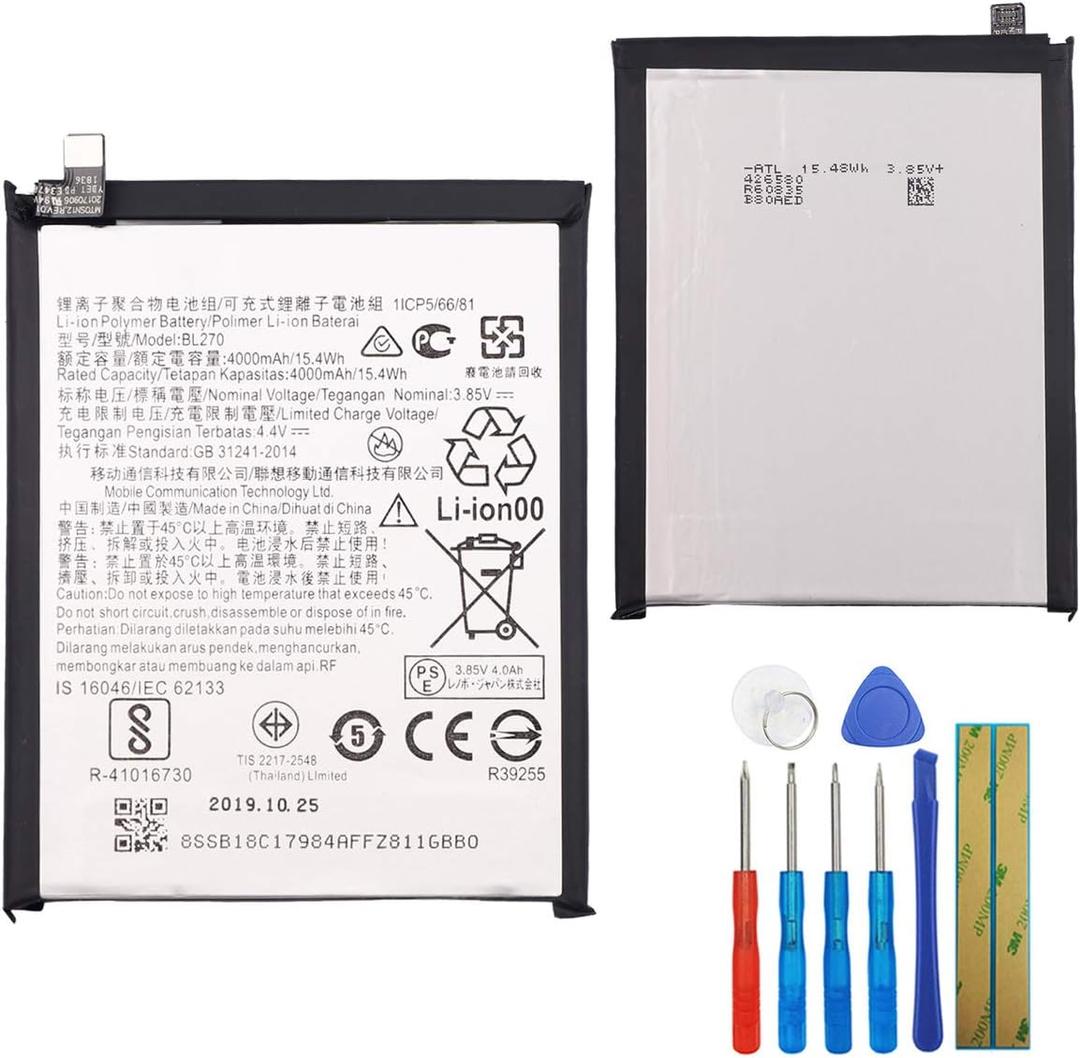 Replacement Battery BL270 Compatible with Moto G6 Play XT1922, XT1922-7 Lenovo K6 Note with Tools