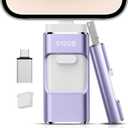 512GB Flash Drive[No App Required] Intended for Phone Tablet Androidphone and Computers, 4 in 1 Photo Stick for Phone Memory Storage Easily Backup Photos VideosLight Purple