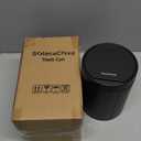 Mini Trash Can for Desk with Pop Up Lid,1.5L Metal Tiny Trash Can for Desk, 0.4 Gal Stainless Steel mini Desk Trash can with Lid，Small Counter Garbage Bin with 1 Roll Bags for Bathroom,Office(Black)