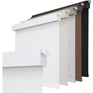 Joydeco No Drill Blackout Shades, Free-Stop Cordless Roller Shades, UV Protection, Thermal Insulated Blinds for Indoor Windows, Easy Install Window Blinds for Home and Office (White, 35" W X 75" H)