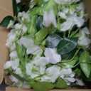 Lvydec Wisteria Artificial Flowers Garland, 4Pcs Total 28.8ft White Artificial Wisteria Vine Silk Hanging Flower for Home Garden Outdoor Ceremony Wedding Arch Floral Decor