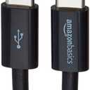 Amazon Basics USB-C to USB-C 2.0 Fast Charging Cable, 480Mbps Data Transfer Speed, USB-IF Certified, for Apple iPhone 16/15, iPad, Samsung Galaxy, Tablets, Laptops, 6 Foot, Black