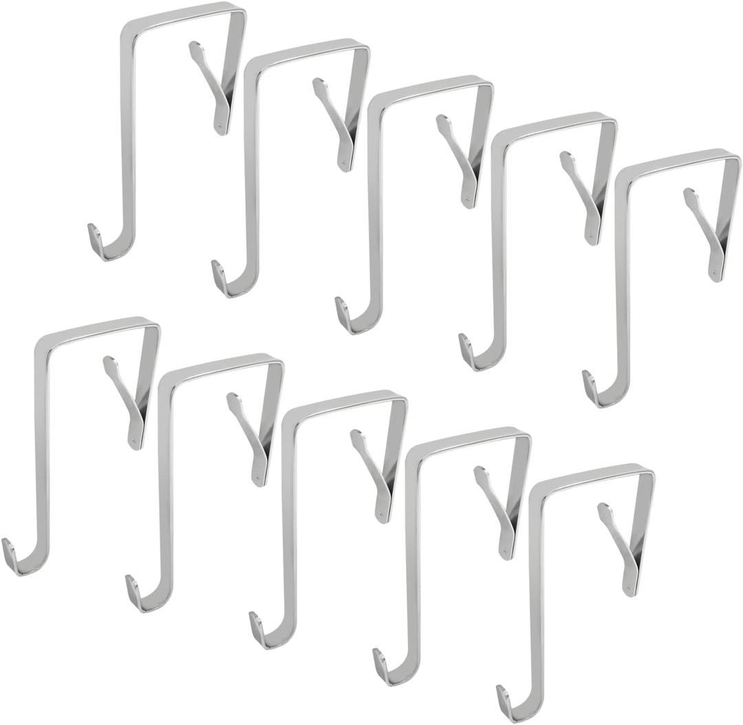 10Pcs Over The Door Metal Z Hooks for Hanging Clothes, Towels, Coats and More (8mm)