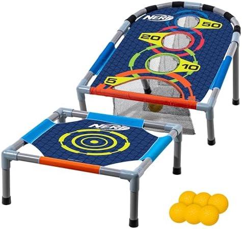 Amazon.com: NERF Kids Bounce N Score Target Toss Game Set - Foam Ball Bouncing Game for Kids Ages 6+ - (6) Foam Bouncy Balls and (1) Scoring Target Included : Toys & Games