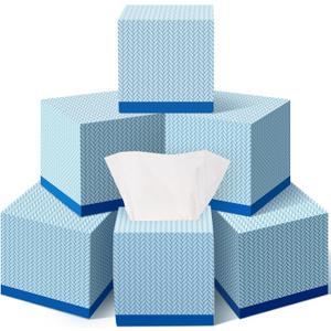Zonon 12 Pcs 960 Sheets Facial Tissue Cube Box Travel Tissue Paper Box with 2 Ply 80 Counts Soft Facial Pocket Handkerchief Holder for Car Toilet(Classic Style)