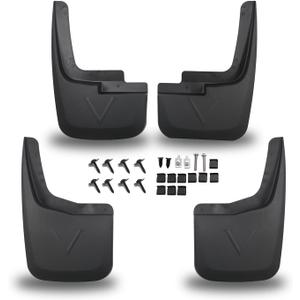 Mud Flaps Compatible with Ford F-150 2015-2020 | Fits with OEM Fender Flares| Front & Rear Splash Guards | 4PCS Set | No Drill Installation | ABS Molded, Black