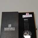 NAVIFORCE Men's Military Digital Watches Analog Quartz Waterproof Watch Sport Multifunctional Leather Wristwatch