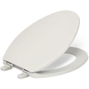 KOHLER K-4774-47 Brevia Elongated Toilet Seat with Quick-Release Hinges And Quick-Attach Hardware For Easy Clean, Almond