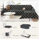 JPGGD Leaf Couch Blanket Cover,Chenille Sofa Covers Washable for Dogs,Couch Covers for Sofa, Soft Slipcovers for Couches and Sofas Pet Friendly or 2-3 Cushion Couch1pc, Black, 71"134"
