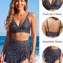 Blooming Jelly Women's High Waisted Bikini Sets Tummy Control Bathing Suit Two Piece Swim Suit 2026 Retro Swimsuit (Black, XL)
