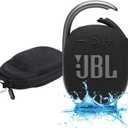 JBL Clip 4 Waterproof Portable Bluetooth Speaker Bundle with Megen Protective Hardshell Case (Black)