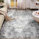 UERMEI 5x7 Area Rug Living Room Rugs - Washable Neutral Modern Abstract Soft Thin Large Rug Indoor Floor No Slip Rug Carpet for Bedroom Under Dining Table Home Office Decor - Grey