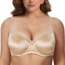Wingslove Women's Full Coverage Bras Plus Size Underwire Sheer Mesh Bra Smooth Splicing Lace Support No Padding (34B, Nude)