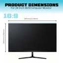 24'' Inch Screen Protector for Monitor 16:9 Aspect Ratio Hanging Removable Screen Protector for Computer Monitor, Anti Glare Blue Light Filter, Eye Protection (24 inch 16:9/16:10)
