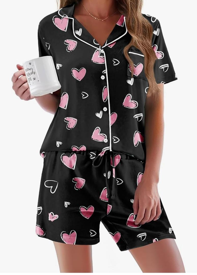 Ekouaer Pajamas Set for Women Short Sleeve Sleepwear Button Down Pjs Soft 2 Piece Lounge Sets Medium Ekouaer Pajamas Set for Women Short Sleeve Sleepwear Button Down Pjs Soft 2 Piece Lounge Sets Medium