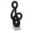 16" Modern Abstract Ribbon Decorative Sculpture, Knot Sculptures,Home Decor,Coffee Table Statues,Dining Living Room Desk Decor,Musical Note,Black