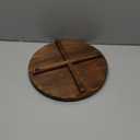 Round Decorative Wooden Tray for Bathroom Sink Kitchen Counter Decor Trays Small Wood Riser Pedestal Stand Dining Coffee Table Trays Vanity Spa Bathroom Accessories for Soap Dish Perfume Candle Tray (10 inch, Dark Brown)