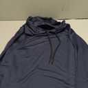 Men Quick Dry Hoodies Shirt Long Sleeve Workout Athletic Gym Pullover Hooded Shirts (Large, Navy Blue)