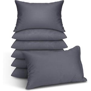 Kigley 6 Pack Mini Kids Pillows Bulk for Daycare, Travel, 14"x9" Small Soft Nap Pillow for School, Pet Neck/Lumbar Support (Dark Gray)