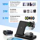 3-in-1 Charging Station for Samsung, Foldable Wireless Charger Stand