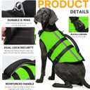 Queenmore Extra Large Dog Life Jacket for Swimming Boating,Adjustable Ripstop Dog Life Vest for Large Dogs,Dogs Lifesaver with Rescue Handle,Pet Swimming Vest for Big Pets(Green,XL)