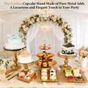 12 Set of Gold Cake Stand, Metal Gold Cupcake Stand and Bases para Postres de Mesa, Elegant Gold Dessert Stands for Party and Wedding, Easy to Clean Desert Table Display Set