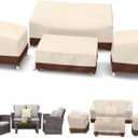 STARTWO Outdoor Waterproof Patio Furniture Covers 4-Piece Set for Chairs 33in, Loveseat 58in, Coffee Table 46in, Heavy Duty 600D, Beige (XXX-Large)