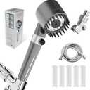 Filtered Shower Head with Handheld, High Pressure Shower Heads 3 Spray Modes with ON/OFF Swith, Ion Drops ShowerHead with Hose, Power Wash for Hard Water, Detachable Shower head with Filters